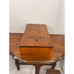 1970s Wooden Recipe Box with Hinged Lid & Divided Interior